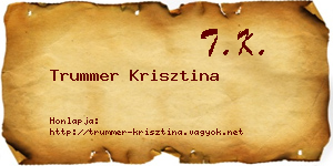 Trummer Krisztina névjegykártya